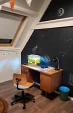 Vintage/retro (kinder)bureau + stoel, Ophalen, Gebruikt, Bureau