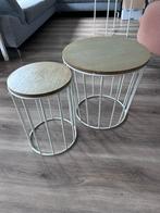 Bijzettafeltjes, Huis en Inrichting, Minder dan 55 cm, Gebruikt, Rond, Hout