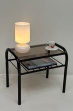 Vintage zwart buisframe rookglas telefoon / nachtkastje, Ophalen, ., Zo goed als nieuw, .