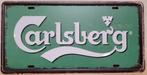 Carlsberg bier logo license plate reclamebord van metaal, Verzamelen, Ophalen of Verzenden, Nieuw, Reclamebord, Plaat of Schild