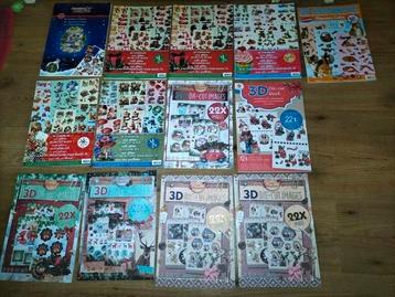pakket v nog 12 stansblokken v 3D kaarten, kerst, va €2,-pst beschikbaar voor biedingen