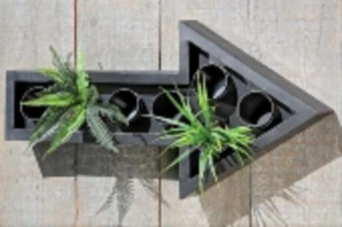 Mooi Wandobject plantenhouder, plantenhanger, zwart metaal, Tuin en Terras, Tuinwanddecoratie, Nieuw, Ophalen of Verzenden