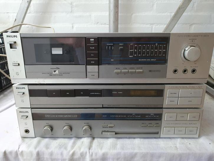 Philips Retro Stereoset, Audio, Tv en Foto, Stereo-sets, Gebruikt, Cassettedeck, Tuner of Radio, Philips, Losse componenten, Ophalen of Verzenden