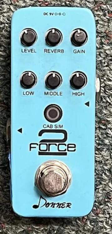 Donner force 2 overdrive 2 kanaals, amp cab sim, reverb. beschikbaar voor biedingen