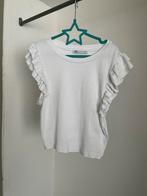 Top Zara maat S met ruffles, Wit, Ophalen of Verzenden, Zo goed als nieuw, Korte mouw