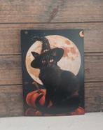 Kaart zwarte kat volle maan herfst/Halloween thema, Ophalen of Verzenden, 1980 tot heden, Ongelopen, Seizoenen