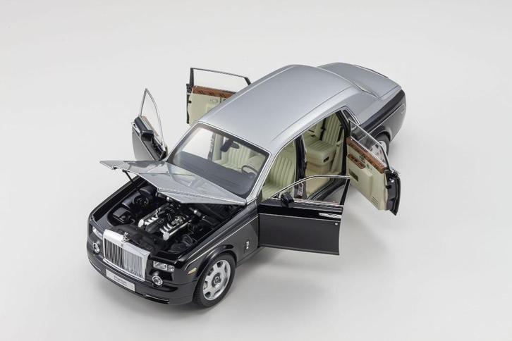 Kyosho 1:18 Rolls-Royce Phantom EWB 2012 Black Silver nieuw, Hobby en Vrije tijd, Modelauto's | 1:18, Nieuw, Auto, Kyosho, Ophalen of Verzenden