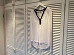Witte blouse met zwarte bies - H&M, Kleding | Dames, Blouses en Tunieken, H&M, Wit, Maat 42/44 (L), Ophalen of Verzenden