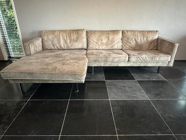 BePureHome Loungebank 'Rodeo' Links, PU, kleur Elephant skin, Huis en Inrichting, Banken | Complete zithoeken, Gebruikt, Metaal