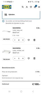Ikea Maximera laden 60x37, 1 x middel en 2 x laag ,wit, Huis en Inrichting, Keuken | Keukenelementen, Minder dan 100 cm, 25 tot 50 cm