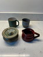 Beker, kannetje en asbak, keramiek., Antiek en Kunst, Antiek | Keramiek en Aardewerk, Ophalen of Verzenden