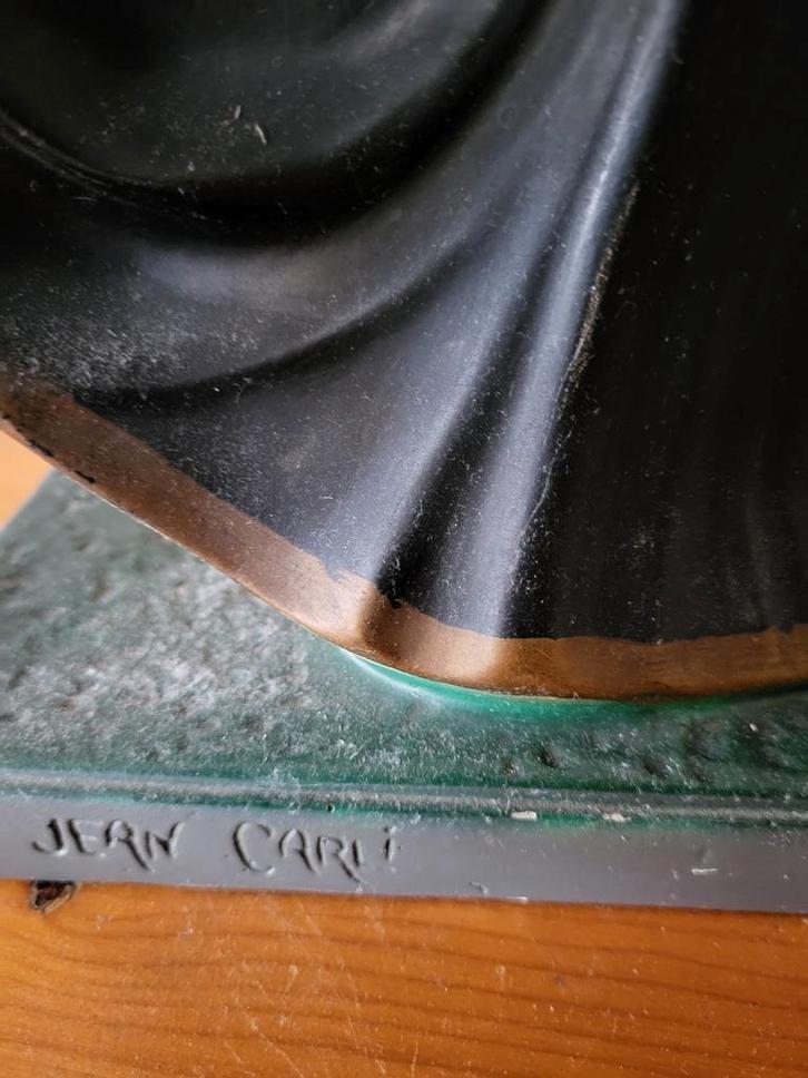Gipsen beeld dame door Jean Carli, Antiek en Kunst, Kunst | Beelden en Houtsnijwerken, Ophalen of Verzenden