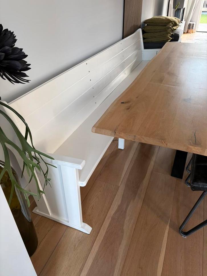 Kerkbank, 300 cm lang, Huis en Inrichting, Tafels | Eettafels, Zo goed als nieuw, 200 cm of meer, Rechthoekig, Ophalen