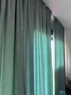 5x Sanela Groen-Grijs Gordijnen 140x300 / rail of roede, Huis en Inrichting, 100 tot 150 cm, 200 cm of meer, Ophalen of Verzenden