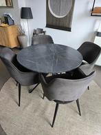 Eetkamerset rond inclusief 4 stoelen, Ophalen, Gebruikt