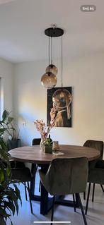 Glazen hanglamp, Huis en Inrichting, Lampen | Hanglampen, Ophalen, Zo goed als nieuw, Glas, 50 tot 75 cm