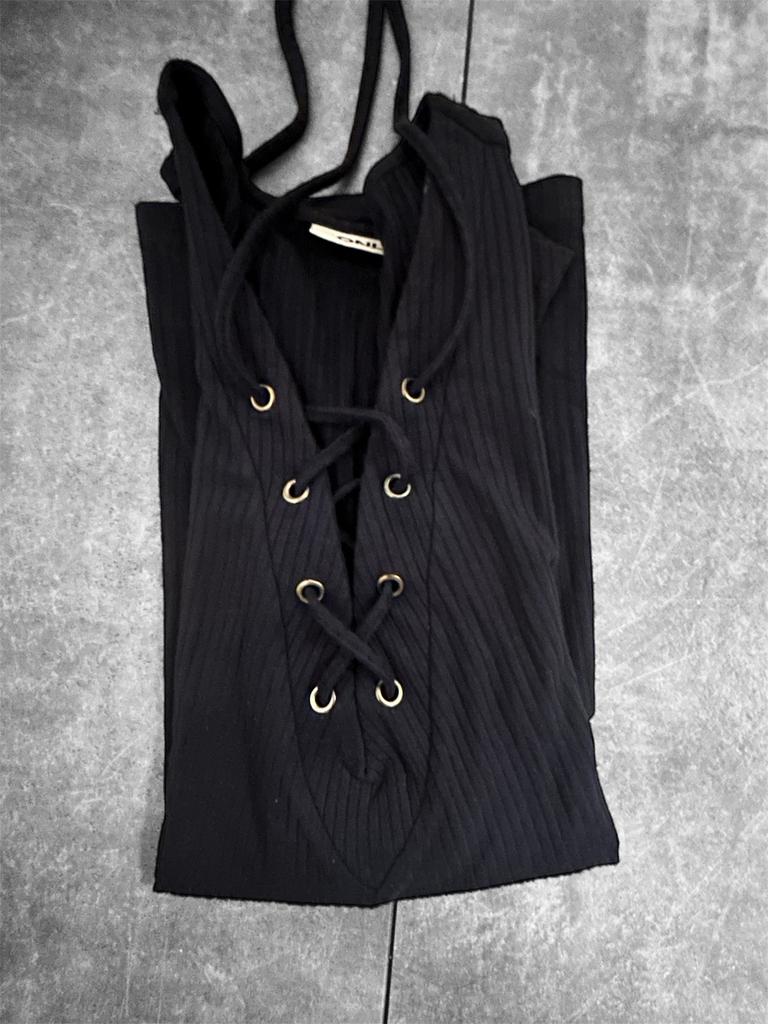 Top donker blauw met veter, Kleding | Dames, Tops, Ophalen of Verzenden, Gedragen, Blauw, Zonder mouw