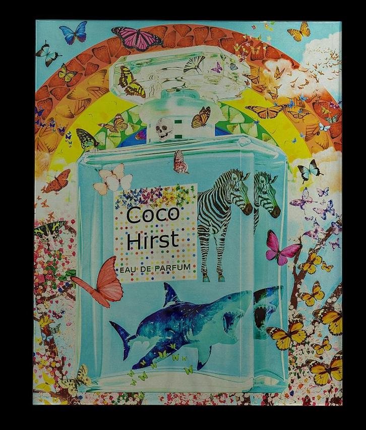 Van Apple Coco Hirst op Dibond & Epoxy 100x80cm, Antiek en Kunst, Kunst | Schilderijen | Abstract, Ophalen of Verzenden