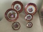 6 Rode Bordjes Limoges Porselein, Ophalen of Verzenden
