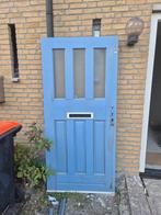 Houten Voordeur met Glas, Doe-het-zelf en Verbouw, Deuren en Horren, Ophalen, Gebruikt, 80 tot 100 cm, Buitendeur