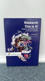 Ben Baarda - Research: this is it!, Ophalen, Sociale wetenschap, Zo goed als nieuw, Ben Baarda