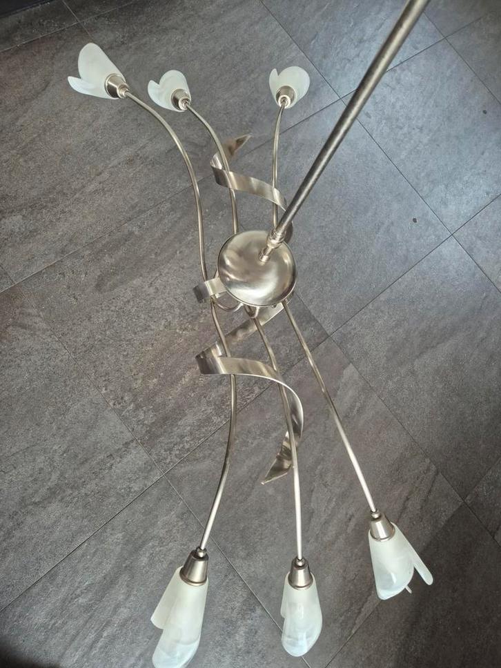 Stijlvolle Woonkamer Lamp, Huis en Inrichting, Lampen | Hanglampen, Gebruikt, Minder dan 50 cm, Glas, Metaal, Ophalen