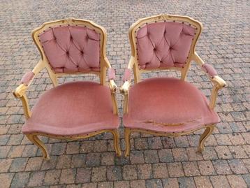 ❤️️ 2 brocante Louis XV fauteuils stoelen 75 per stuk beschikbaar voor biedingen