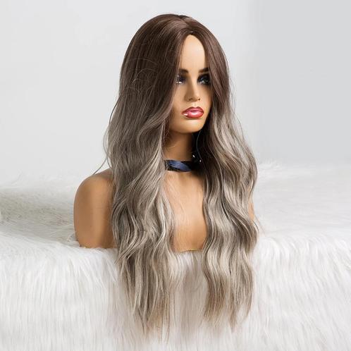 Asblonde Bruine Ombre Lange Pruik Met Slag Haar Blonde Dames, Sieraden, Tassen en Uiterlijk, Uiterlijk | Haarverzorging, Nieuw
