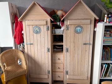 Steigerhouten Kledingkasten & Vakkenkast White Wash beschikbaar voor biedingen
