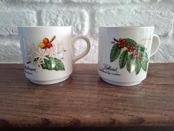 Set van 2 vintage mokken. Villeroy & Boch. H 7,5 cm. beschikbaar voor biedingen