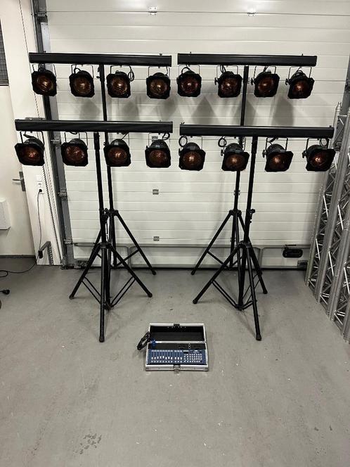 4 x Showtec Showbar 4 in flightcase, statieven en controller, Muziek en Instrumenten, Licht en Laser, Gebruikt, Licht, Geluidgestuurd