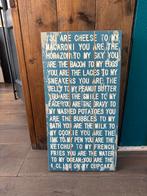 Decoratief houten bord met tekst, Ophalen of Verzenden, Zo goed als nieuw