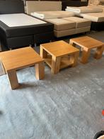 3x Degelijke salontafel van massief eiken., Ophalen of Verzenden