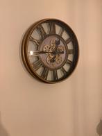 Decoratieve Wandklok met Tandwielen, Ophalen of Verzenden, Zo goed als nieuw, Analoog, Wandklok