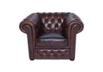 chesterfield fauteuil, Huis en Inrichting, Fauteuils, Chesterfield, Gebruikt, Ophalen of Verzenden, Hout