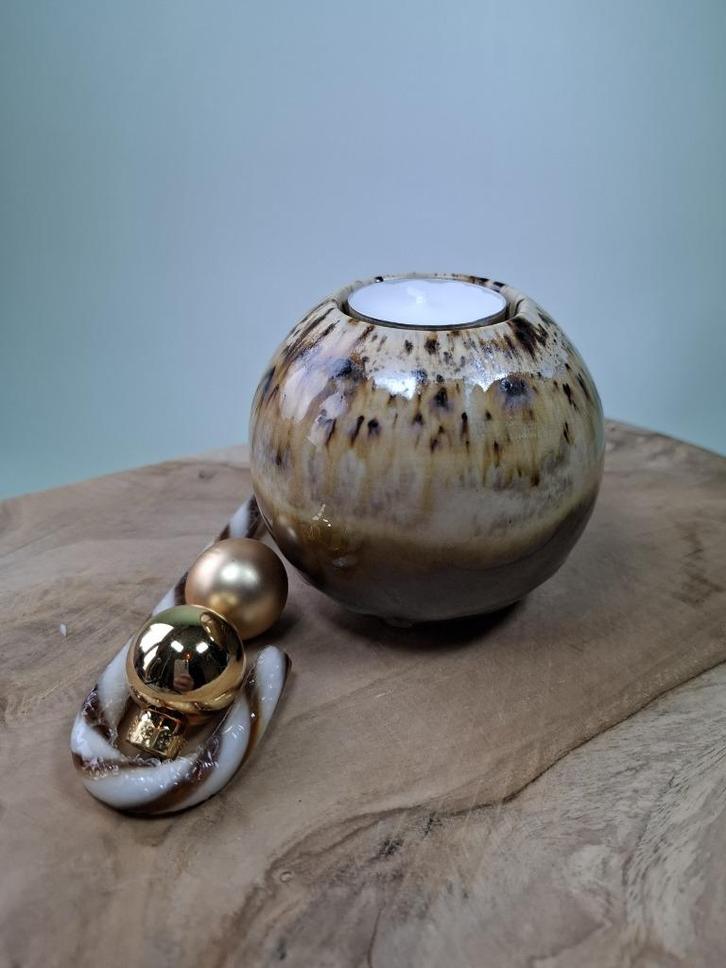 Nieuwe handgemaakte keramiek waxinelichthouder Sandstone, Huis en Inrichting, Woonaccessoires | Overige, Zo goed als nieuw, Ophalen of Verzenden