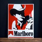 Emaille Schild MARLBORO Reclamebord Tabak Sigaretten Vintage, Verzamelen, Verzenden, Gebruikt, Reclamebord