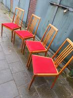 4 vintage stoelen Lubke., Ophalen, Gebruikt, Bruin, Sixties