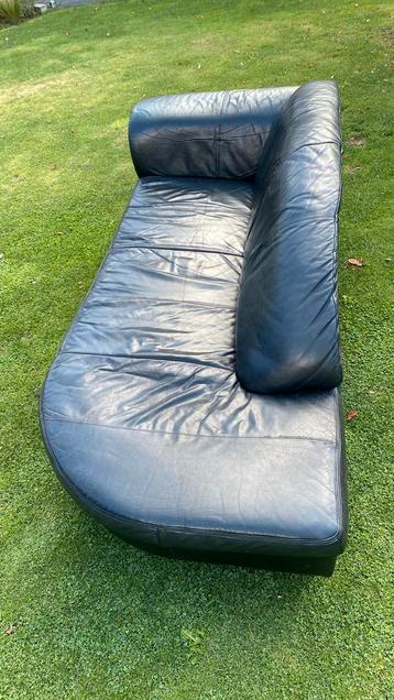 Gratis Loungebank / Bank - Zwart Leer beschikbaar voor biedingen