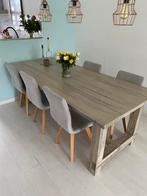 Wooden Dining table with 6 chairs/ Eettafel met stoelen, Huis en Inrichting, Tafels | Eettafels, Ophalen, 200 cm of meer, 50 tot 100 cm