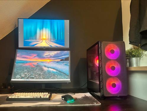 Gaming PC, inclusief schermen, toetsenbord en muis, Computers en Software, Desktop Pc's, Zo goed als nieuw, SSD, Gaming, Ophalen