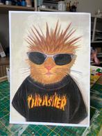 Kunst Print - Kat met Zonnebril - 15 x 21 cm, Ophalen of Verzenden
