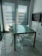 Glazen tafel metaform m2, Huis en Inrichting, Tafels | Eettafels, Ophalen, Gebruikt, 50 tot 100 cm, Glas