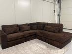 🚚GRATIS LEVERING ✅️bruine ribstof hoekbank