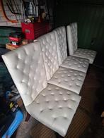 Witte, Lederen Stoelen, Huis en Inrichting, Stoelen, Ophalen, Gebruikt, Wit, Chesterfield