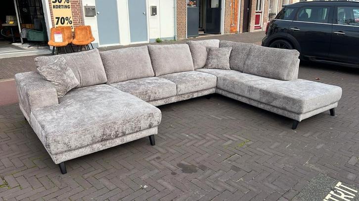 Hoekbank U vorm interieurvering Teddy stof 170x350x235 NIEUW, Huis en Inrichting, Banken | Bankstellen, Nieuw, Hoekbank, Overige maten