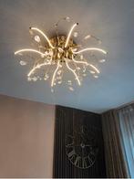 Plafondlampen goud/glas 2 stuks dimbaar, Ophalen, Zo goed als nieuw, Glas