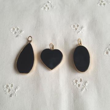Zwarte onyx edelsteen hanger beschikbaar voor biedingen