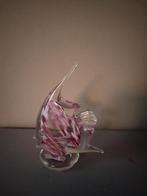 Glazen vis sculptuur met roze accenten, Antiek en Kunst, Ophalen