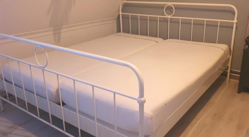Compleet 2-persoonsbed 180x200 incl. matras, topper en meer!, Ophalen, Verstelbaar, Wit, Tweepersoons
